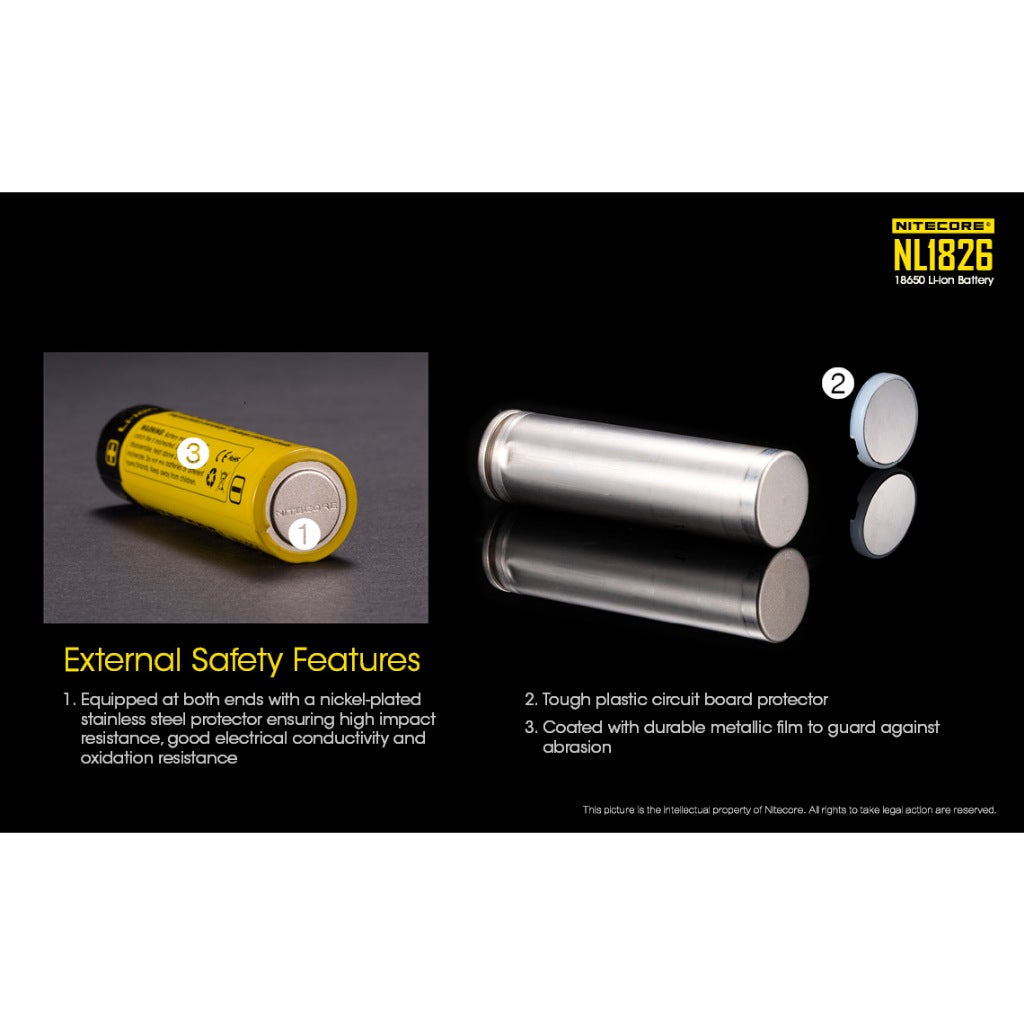 Nitecore NL1826 18650 Li-ion battery 2600mAh