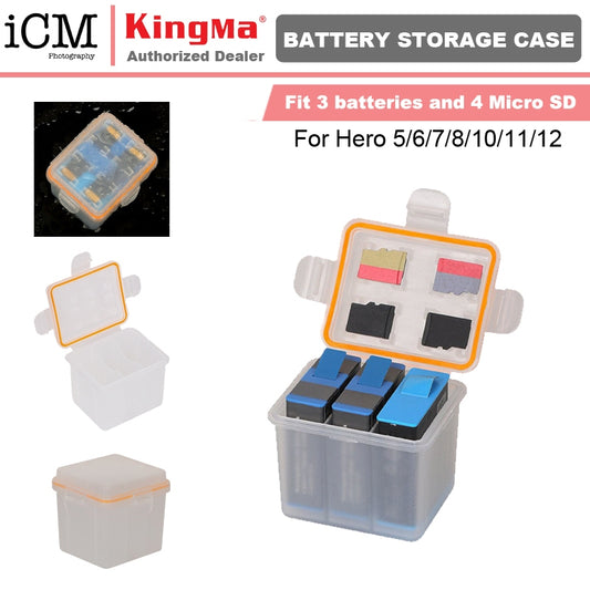 Kingma Gopro Battery Storage Case Portable For Hero 5/6/7/8/10/11/12 Sports Camera Accessory