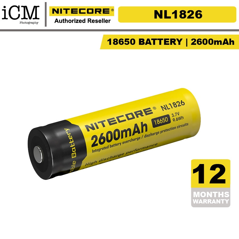Nitecore NL1826 18650 Li-ion battery 2600mAh