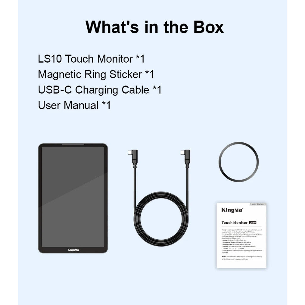 KingMa 10" Live Stream Touch Monitor for Mobile Phone Live Streaming