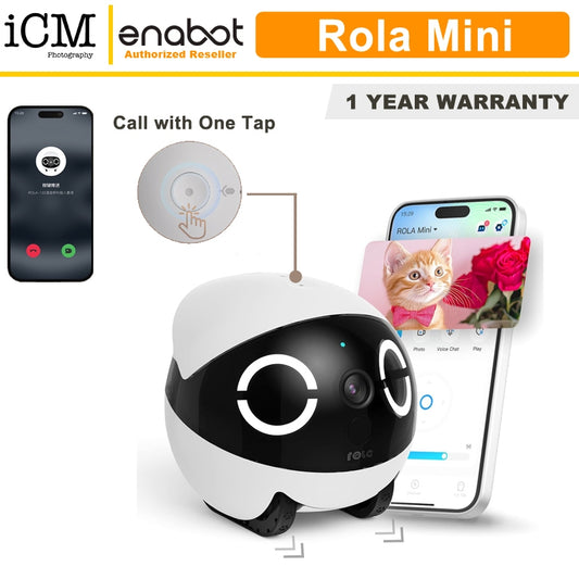 Enabot ROLA Mini 2K Camera Robot 2-Way Talk Night Vision Motion Detection video Recording