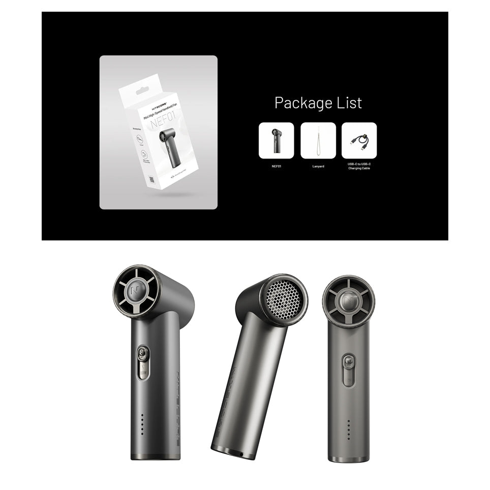Nitecore NEF01 Mini High Speed Handheld Fan (4,000mAh)