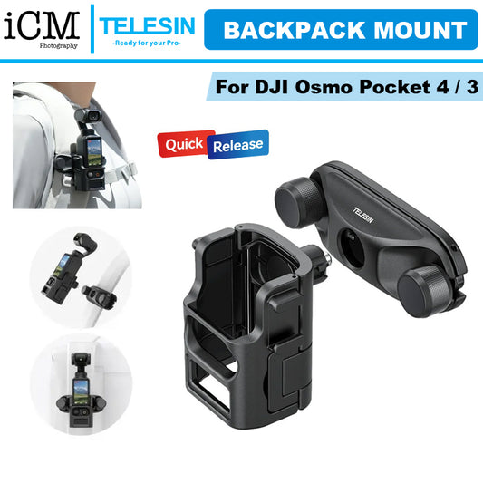 Telesin DJI Osmo Pocket 4 3 Quick-release Backpack Strap Mount