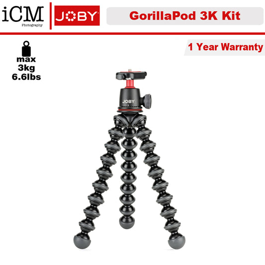 Joby GorillaPod 3K Kit Tripod for  DSLR and Mirrorless Cameras - up to 3KG