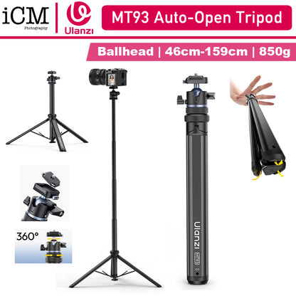 Ulanzi МТ93 159cm Auto-Open Camera Tripod Selfie Stick UKA Quick-Release