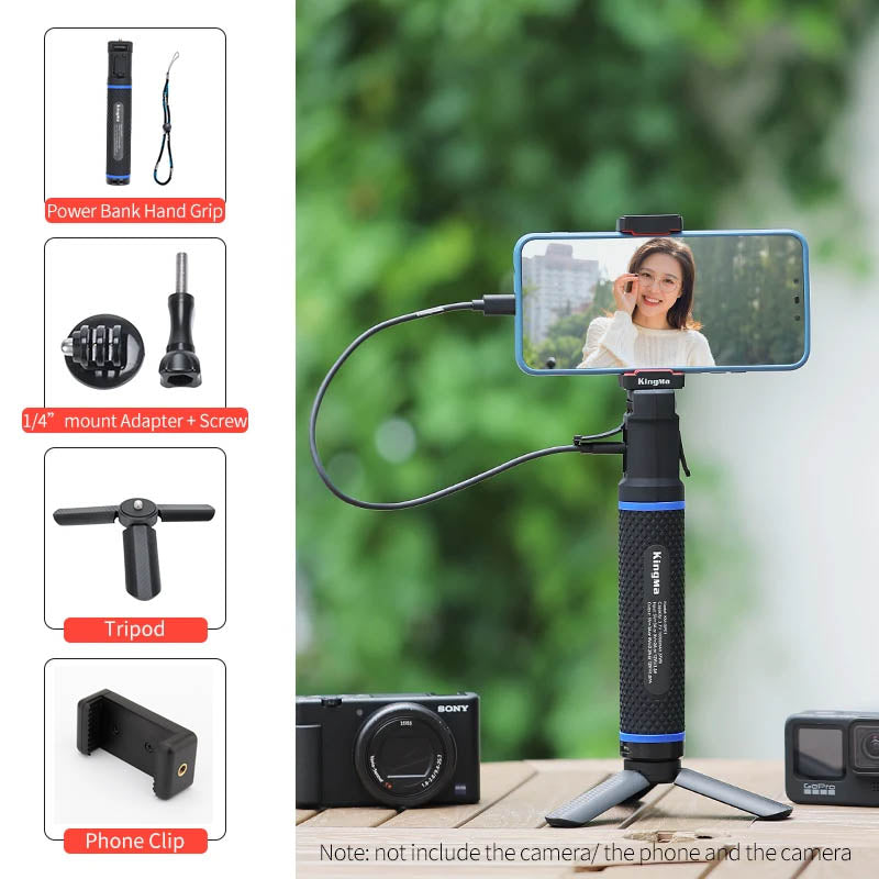 KingMa 10000mAh Power Bank Battery handle Grip Selfie Stick for Cameras, GoPro, Mobile Phone