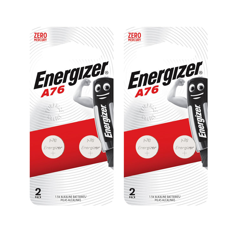 2 x Energizer A76 / LR44 1.5v Button Cell Battery Pack