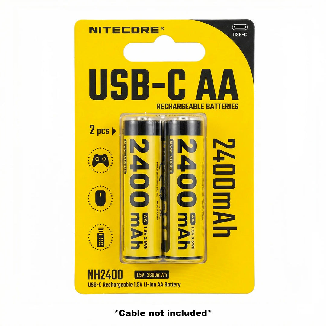 Nitecore NH2400 Rechargeable AA li-ion Battery USB-C 2400mAh