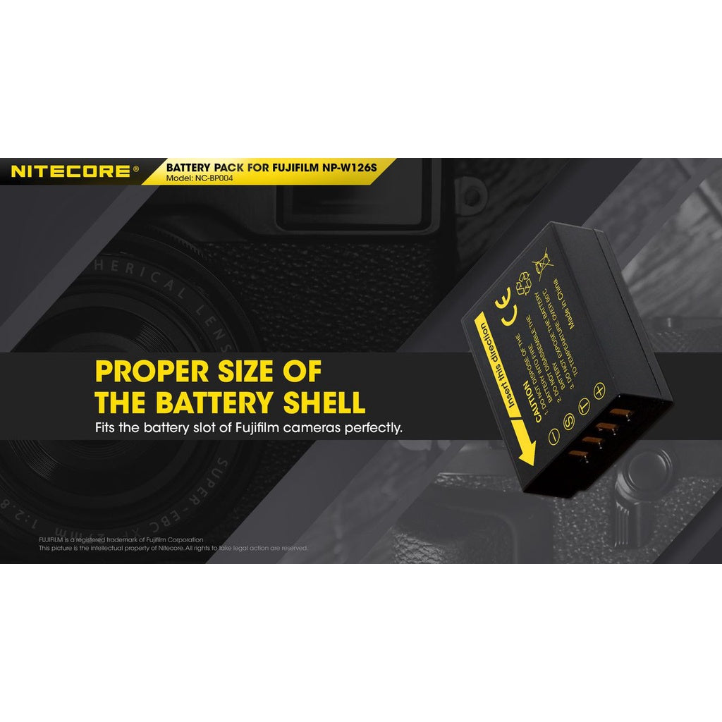 NITECORE FUJIFILM NP-W126S Replacement Camera Battery Pack (NC-BP004)