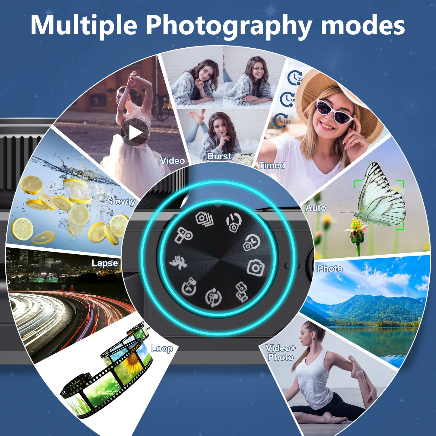 64MP Digital Camera 4K Video Vlogging YouTube Flip Screen 16X Zoom