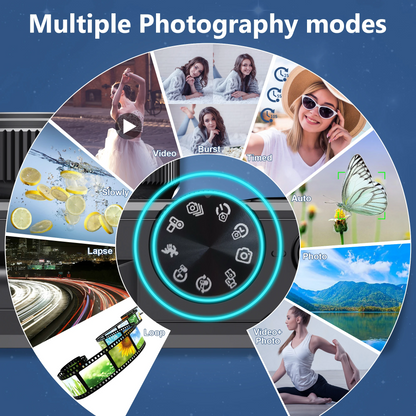 64MP Digital Camera 4K Video Vlogging YouTube Flip Screen 16X Zoom