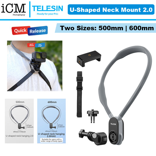 TELESIN Quick Release Neck Mount for Action Cameras 2.0
