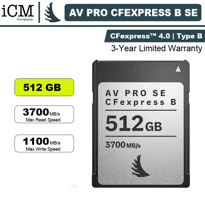 Angelbird 512GB AV PRO CFexpress 4.0 Type B SE Memory Card – ICM