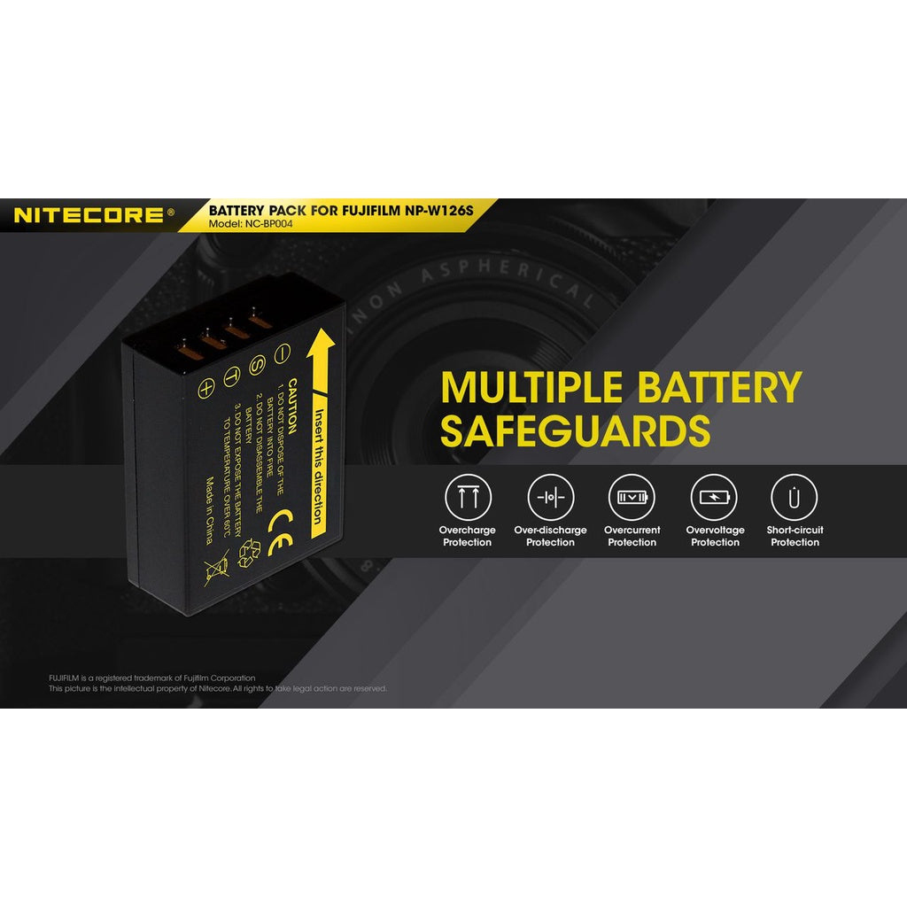 NITECORE FUJIFILM NP-W126S Replacement Camera Battery Pack (NC-BP004)
