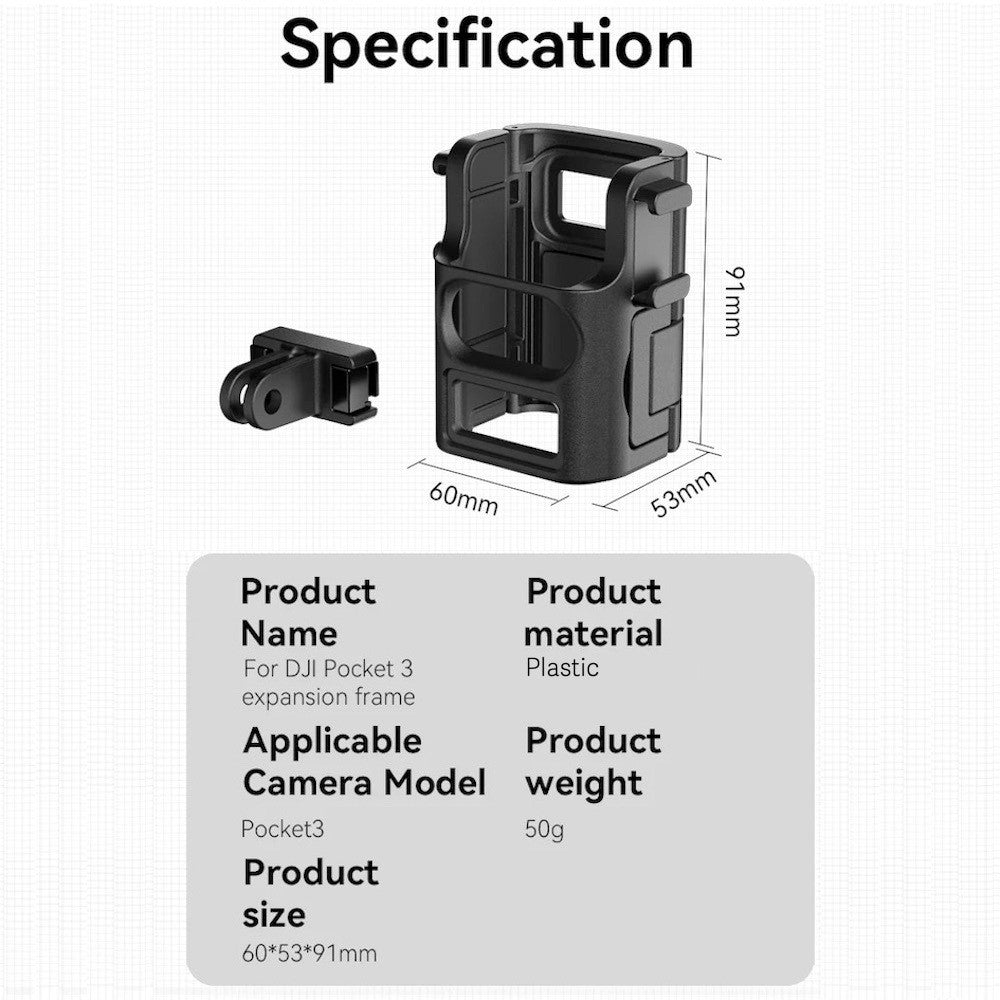 TELESIN DJI Pocket 4 3 Expansion Mount Frame Adapter