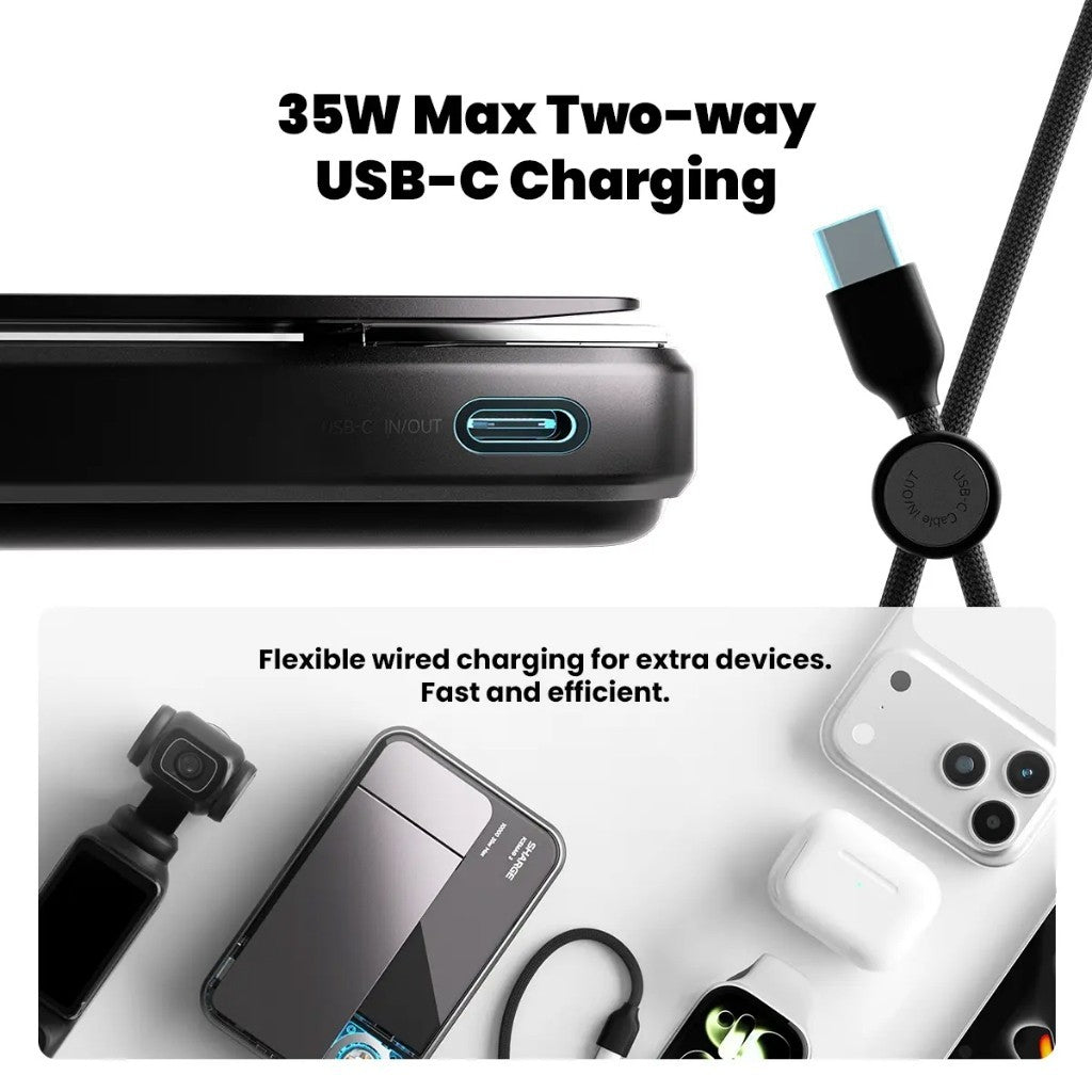 Sharge ICEMAG 3 Power bank Qi2.2 25W Wireless Magnetic Power Bank with Built in Cable