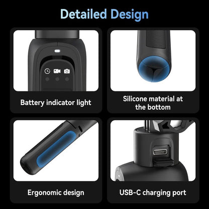 TELESIN Gopro Shorty Rechargeable Selfie Tripod Remote Control for GoPro Hero 13 12 11 10 9 MAX