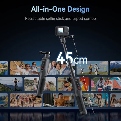 TELESIN Gopro Shorty Rechargeable Selfie Tripod Remote Control for GoPro Hero 13 12 11 10 9 MAX