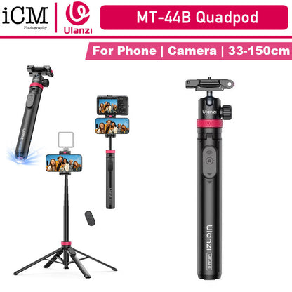 Ulanzi MT-44 B 2-in-1 Selfie Stick Tripod 150cm with Remote For Camera Phone