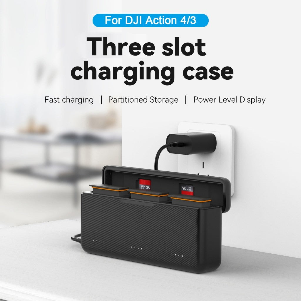 TELESIN DJI Osmo Action 4 3 Battery Charger Storage Case