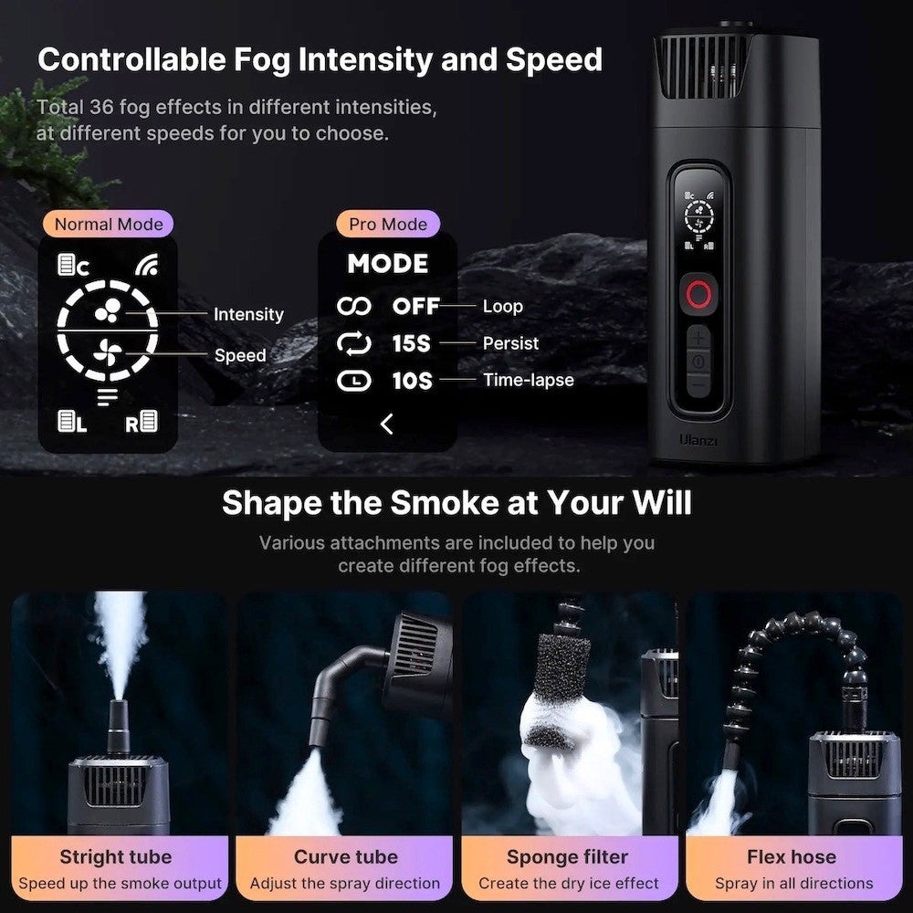 Ulanzi FM01 FILMOG Ace Portable Fog Machine 40W Wireless Remote Control Mini Smoke Machine for Photography Wedding