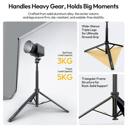 Ulanzi МТ93 159cm Auto-Open Camera Tripod Selfie Stick UKA Quick-Release