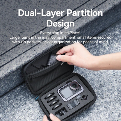 TELESIN Shockproof Medium Storage Case for DJI Action 6 5 Pro 4 3 Compression Resistant Camera Carrying Bag