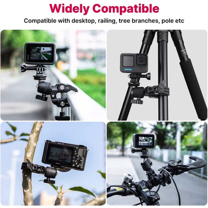 ULANZI R099 Super Clamp 360 Ball Head Handlebar Motorcycle Bicycle Bike Mount for DSLR GoPro Insta360 DJI Action Camera