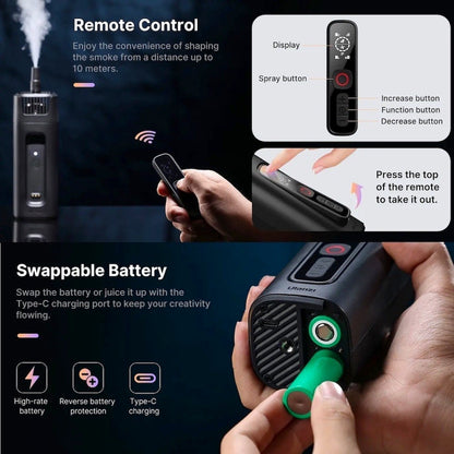 Ulanzi FM01 FILMOG Ace Portable Fog Machine 40W Wireless Remote Control Mini Smoke Machine for Photography Wedding