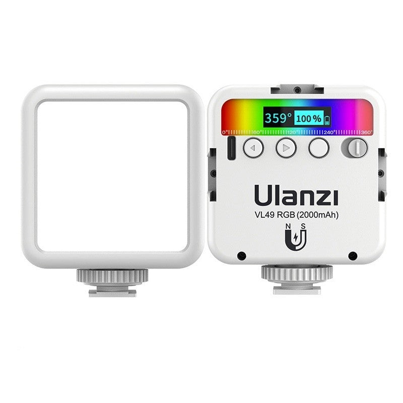 Ulanzi VL49 Mini RGB Light Rechargeable LED Video Light 360 Color Vlog Streaming Camera