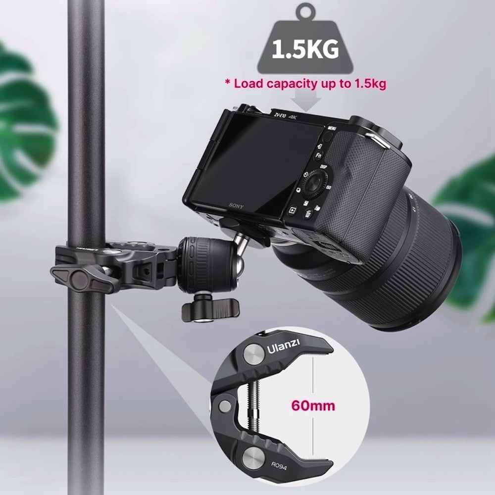 ULANZI R099 Super Clamp 360 Ball Head Handlebar Motorcycle Bicycle Bike Mount for DSLR GoPro Insta360 DJI Action Camera