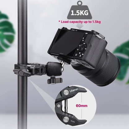 ULANZI R099 Super Clamp 360 Ball Head Handlebar Motorcycle Bicycle Bike Mount for DSLR GoPro Insta360 DJI Action Camera