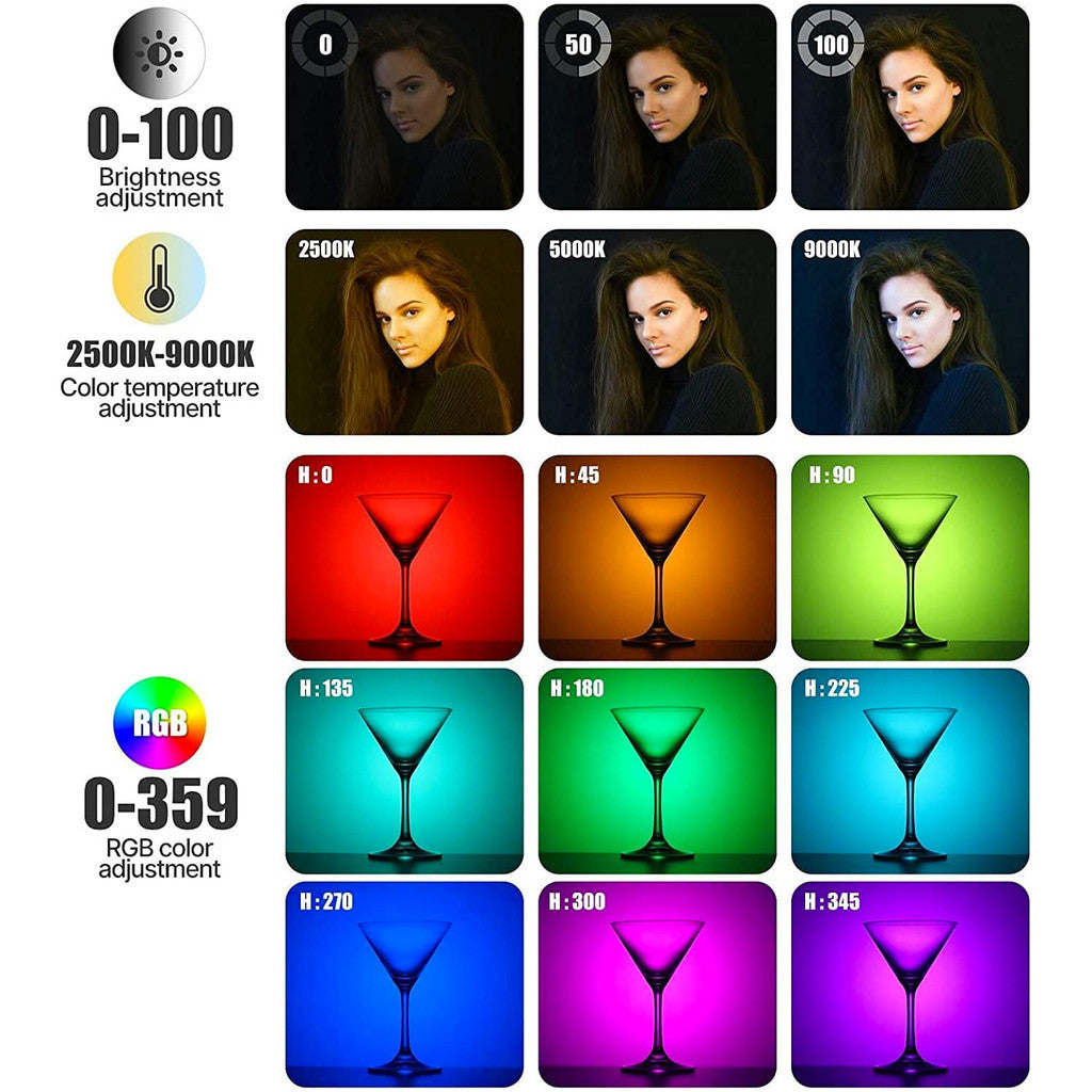 Ulanzi VL49 Mini RGB Light Rechargeable LED Video Light 360 Color Vlog Streaming Camera