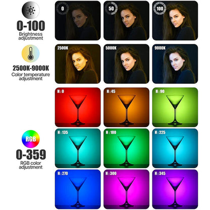 Ulanzi VL49 Mini RGB Light Rechargeable LED Video Light 360 Color Vlog Streaming Camera