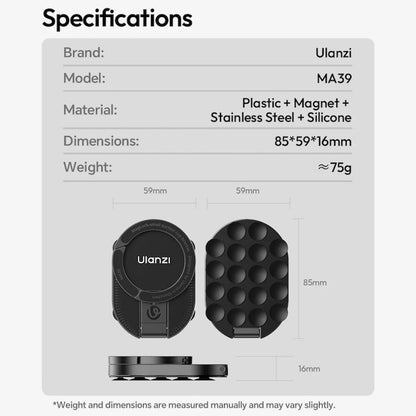 ULANZI MA39 MagLock 3-in-1 Suction Magnetic Phone Holder for MagSafe