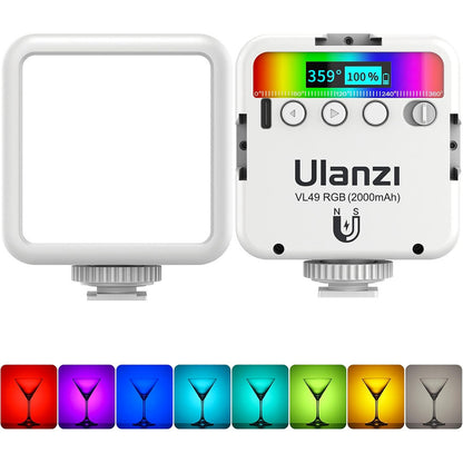 Ulanzi VL49 Mini RGB Light Rechargeable LED Video Light 360 Color Vlog Streaming Camera