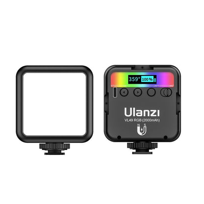 Ulanzi VL49 Mini RGB Light Rechargeable LED Video Light 360 Color Vlog Streaming Camera
