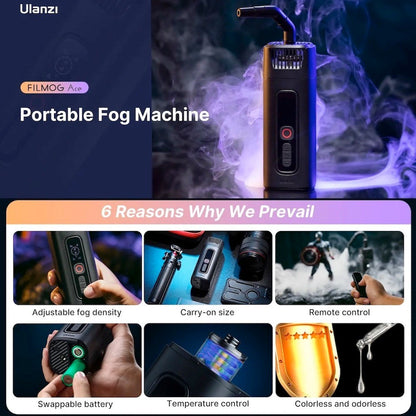 Ulanzi FM01 FILMOG Ace Portable Fog Machine 40W Wireless Remote Control Mini Smoke Machine for Photography Wedding