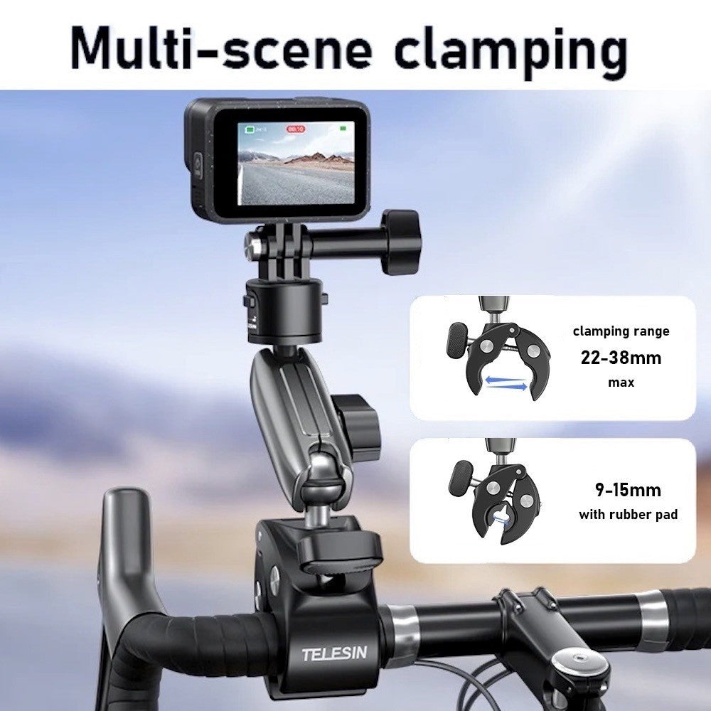 TELESIN Crab-Style Handle Bar Clamp with Quick Release Action Camera Mount