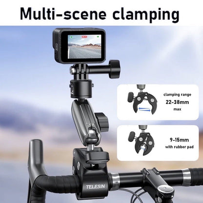 TELESIN Crab-Style Handle Bar Clamp with Quick Release Action Camera Mount