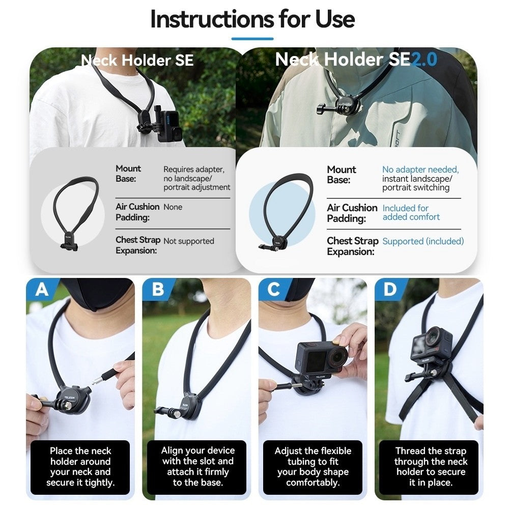 TELESIN Magnetic Neck Holder SE 2.0 Phone Action Camera Mount