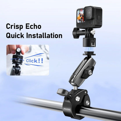 TELESIN Crab-Style Handle Bar Clamp with Quick Release Action Camera Mount