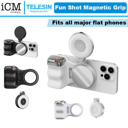 TELESIN Fun Shot MagSafe Magnetic Phone Grip 2 with Bluetooth Remote Shutter Holder
