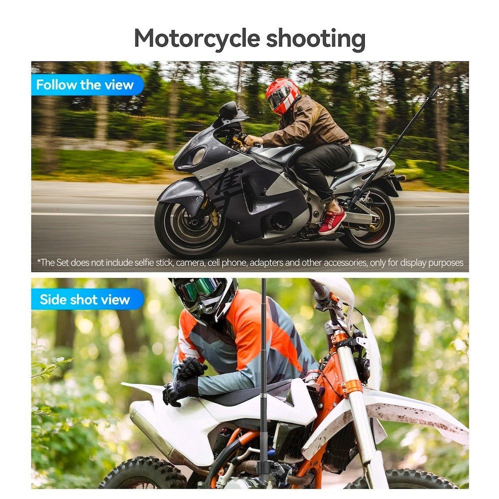 TELESIN Dual-Head Double Crab Handlebar Stick Clamp for Action Camera  Bike Motorcycle Pipe Clamp