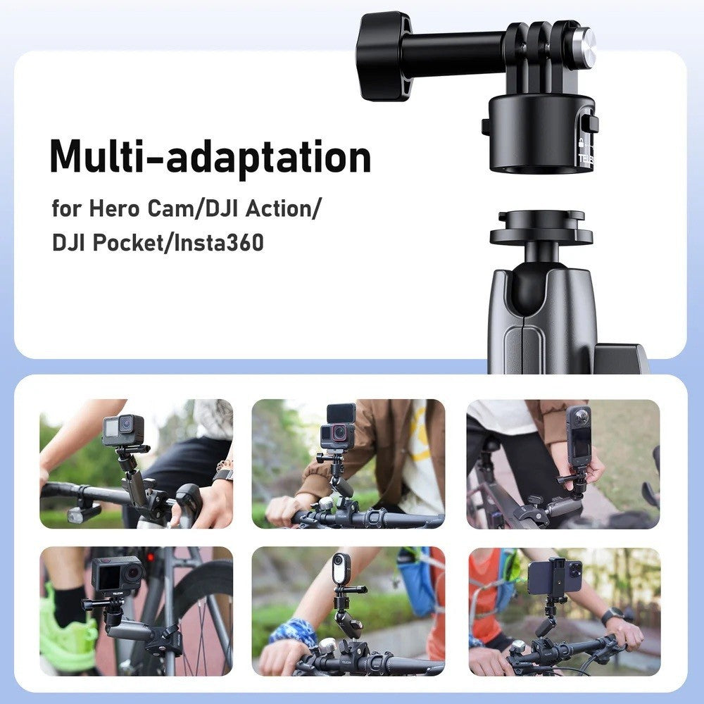 TELESIN Crab-Style Handle Bar Clamp with Quick Release Action Camera Mount