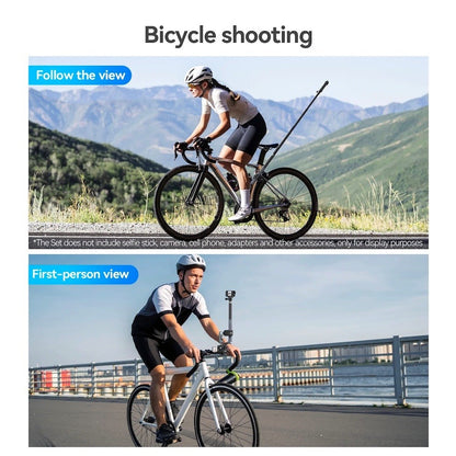 TELESIN Dual-Head Double Crab Handlebar Stick Clamp for Action Camera  Bike Motorcycle Pipe Clamp