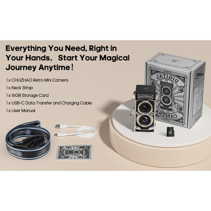CHUZHAO Mini Retro Digital Camera Vintage TLR CCD Camera