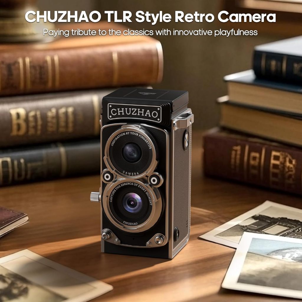 CHUZHAO Mini Retro Digital Camera Vintage TLR CCD Camera