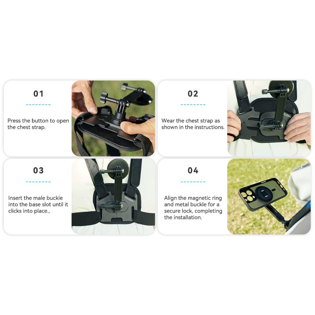 Telesin ip16 sports Chest Mount Harness strap for iPhone 16 pro/pro