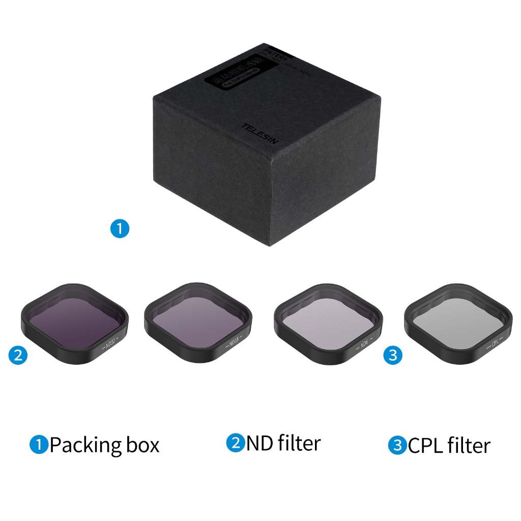 Gopro Hero 13 12 11 10 9 TELESIN ND & CPL Lens Filters Set